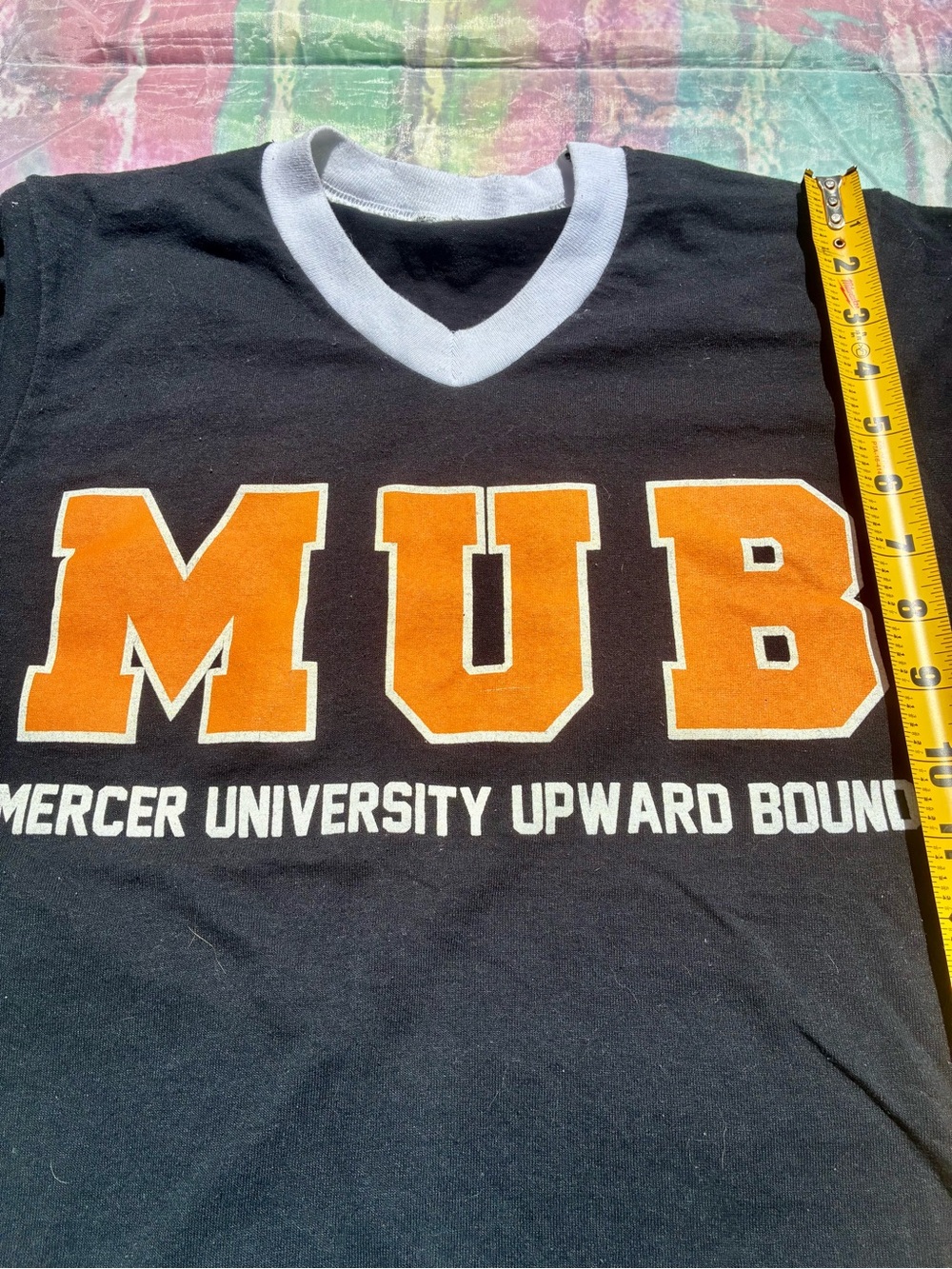 Vintage Mercer University Upward Bound Black Tee with Orange MUB Lettering